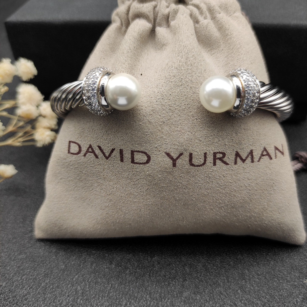 David Yurman 7mm full diamond pearl bracelet